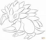 Pokemon Sandslash Coloring Pages Lineart Lilly Gerbil Printable Print Drawing sketch template