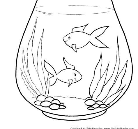 coloring page  fish bowl coloring page blog