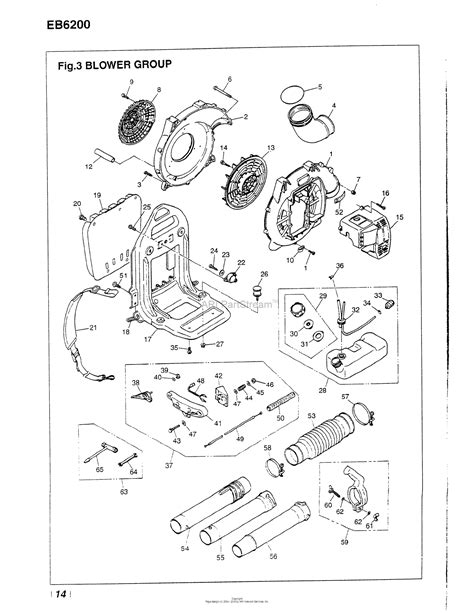 red max eb  serial   date  parts diagram   blower group