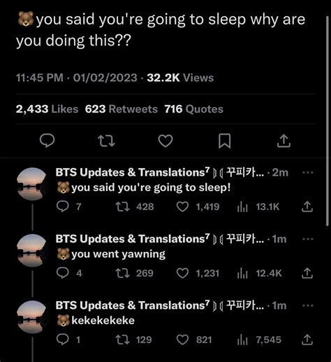 Love On Twitter Taehyung Said That Jungkook Was Going To Sleep And He
