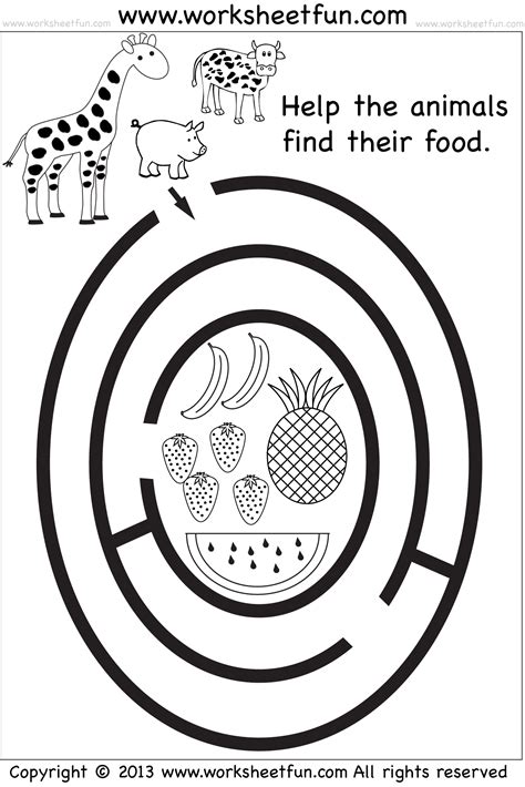 preschool maze mazes  kids printable color worksheets  preschool