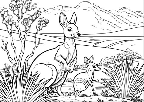 kangaroos  color kangaroos kids coloring pages