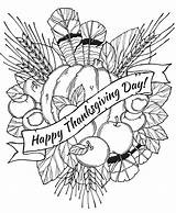Thanksgiving Happy Coloring Printable Pages Kids Description sketch template