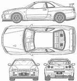 Gtr Skyline Gt Blueprint Nismo R35 Drawing Blender R32 Automotorpad Abrir Desenhar sketch template