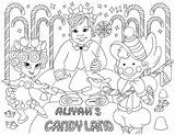 Coloring Pages Candyland Party Candy Land Cute Birthday sketch template