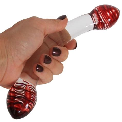 Glas Red Head Double Dildo Sex Toys And Adult Novelties