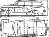 Gaz Blueprints Volga Wagon 1956 sketch template