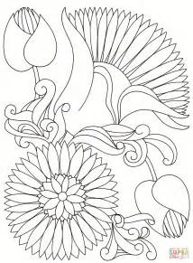 abstract flowers coloring page  printable coloring pages
