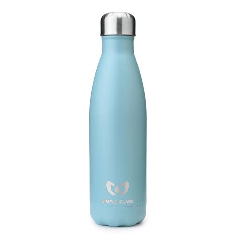 sf cola shaped insulated stainless steel water bottle oz sky blue  insulated