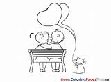 Colouring Bench Valentine Kids Coloring Valentines Sheet Title sketch template