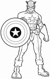 Coloring Captain America Pages Kids Superheroes Printable Print sketch template