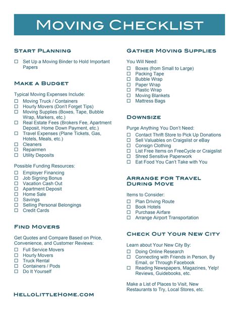 printable moving checklistpdf google drive moving checklist