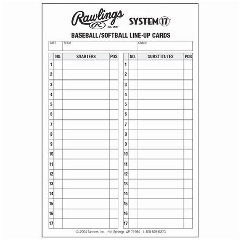 softball lineup cards template elegant blank baseball lineup card