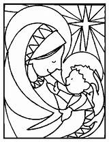 Coloring Mary Pages Mother God Library Jesus Clipart Stained Glass Kids sketch template