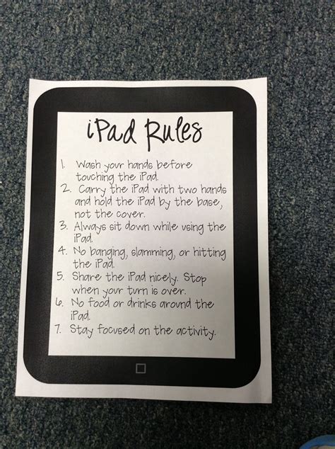 thought    cute   display  ipad rules   year ipad rules classroom