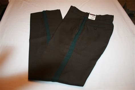 fechheimer flying cross  unhemmed uniform pants brown   black stripe nwt ebay