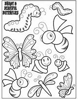 Crayola Butterflies Insects sketch template