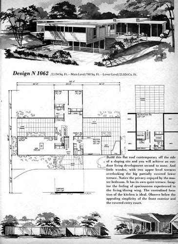 mid century floor plan house plans pinterest vintage house plans mid century modern house