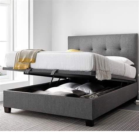 yorkie grey fabric ottoman bed