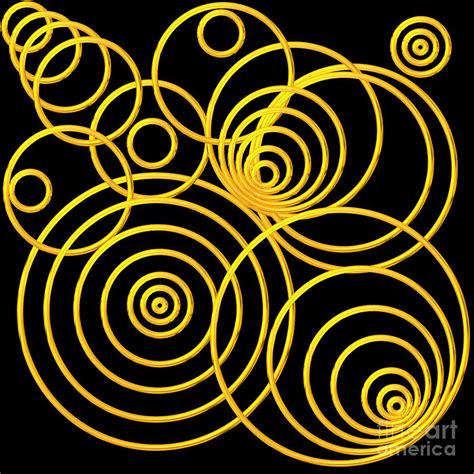 Golden Circles Optical Illusion Digital Art By Rose