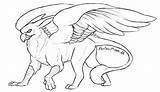 Gryphon Lineart Drawing Deviantart Mythical Creature Fantasy Chimera Myth Line Drawings Mythological Royalty sketch template