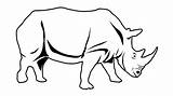 Rhinoceros Rhino Drawing Coloring Draw sketch template