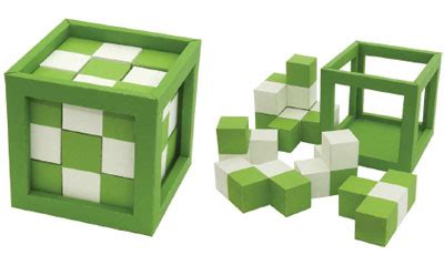 checkered cube puzzle papercraft paperkraftnet  papercraft