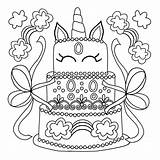 Pages Cake Unicorn Coloring Slime Colouring Book Template sketch template