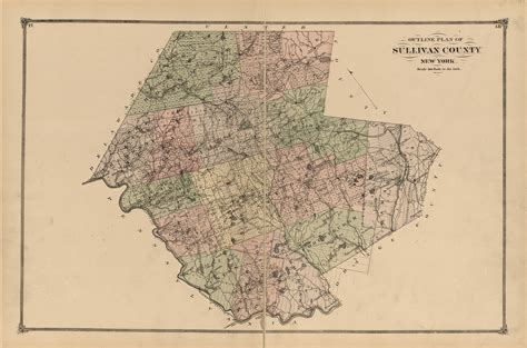 sullivan county  york   town map reprint sullivan  atlas  maps