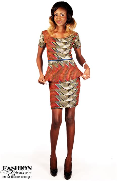 African Print Peplum Top And Pencil Skirt