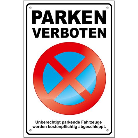 parkverbotsschilder kaufen parken verboten mit loecherschrauben schild