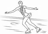 Coloring Ice Skater Skating Pages Printable Drawing Activities sketch template