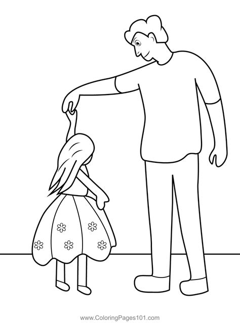 father  daughter dancing coloring page  kids  fathers day