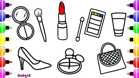 coloring pages kids makeup coloring pages  print  lipstick  mascara