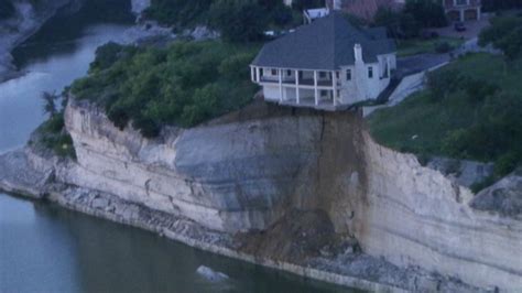 Luxury House On Brink Of Collapsing Into Texas Lake Abc News