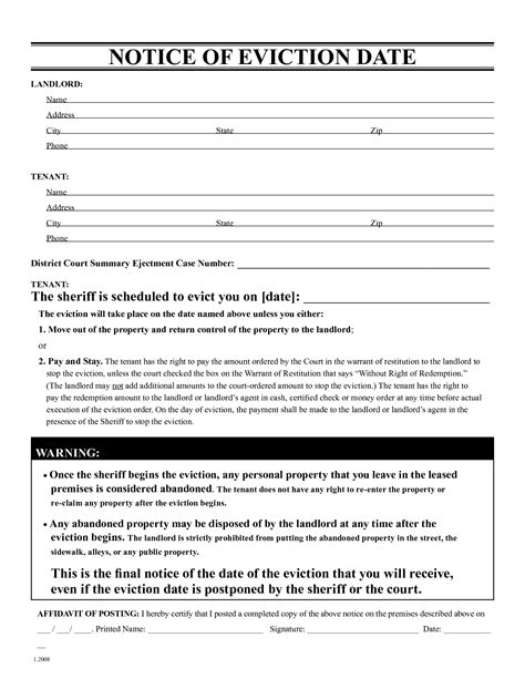 pennsylvania eviction notice form printable