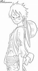 Luffy Lineart Colorear Manga Lapiz Sabo Naruto sketch template