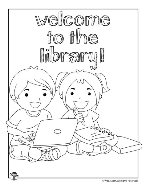 library coloring pages woo jr kids activities