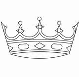 Crown Coloring Pages King Simple Crowns Drawing Printable Template Kids sketch template