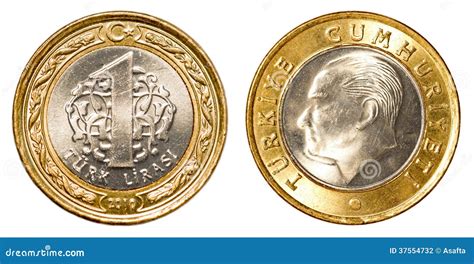 turkish lira coin stock photography image