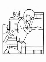 Praying Coloring Clipart Prayer Child Boy Children Drawing Lds Pages Family Service Color Primary Little Cliparts Bedside Mormon Book Popular sketch template