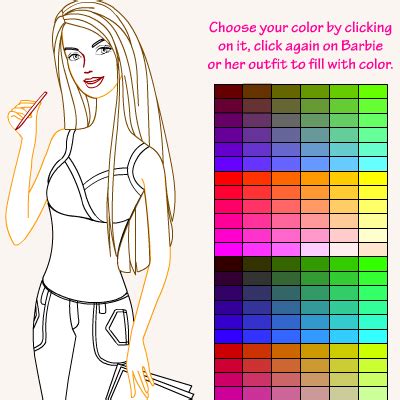 barbie coloring games coloring pages  print