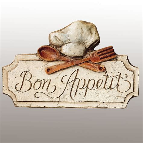 bon appetit kitchen wall plaque