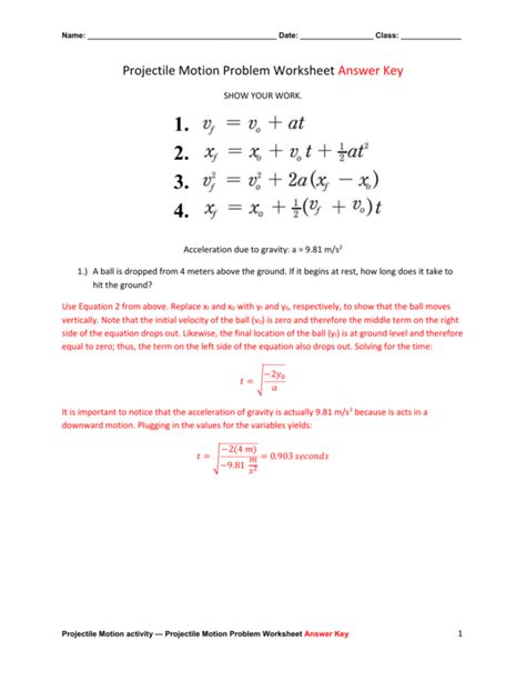 worksheet motion problems part  answer key db excelcom