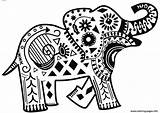 Elephant Coloring Pages Tribal Adults Henna Motifs Printable Animal Amusants Book Print Drawing Cute Pattern Clip Colouring Mandala Toy Getcolorings sketch template