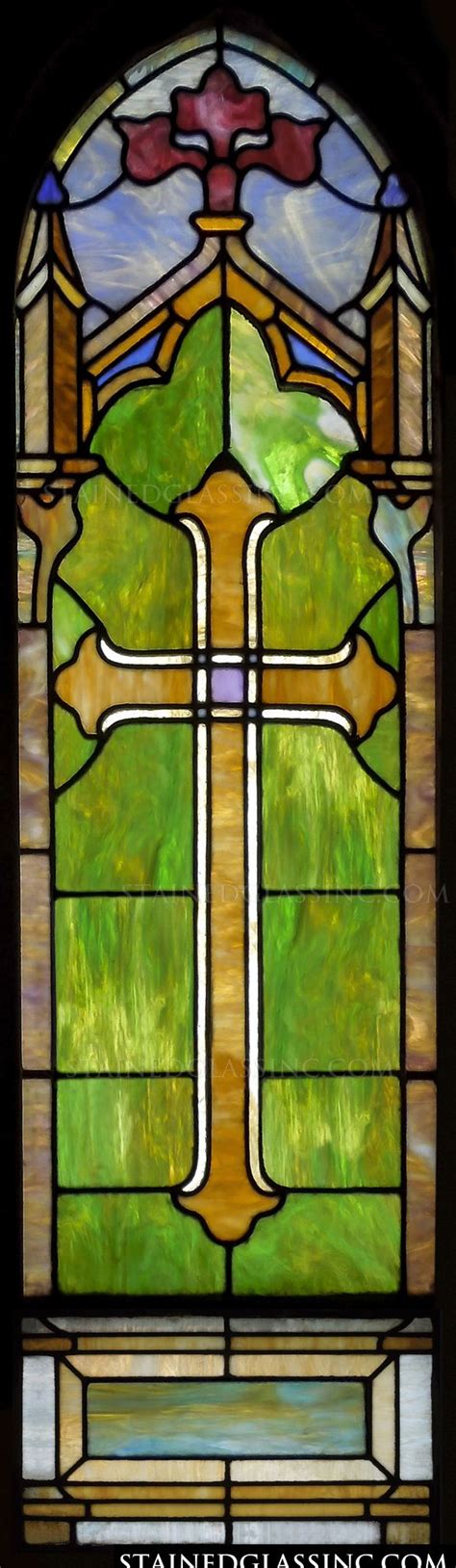 sacred cross  stained glass religious stained glass window