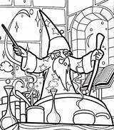 Potion Merlin Wizard sketch template