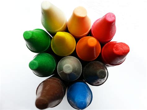 coloured wax crayons  stock photo public domain pictures
