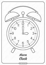 Alarm Clock Clocks Coloringoo sketch template