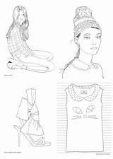 Book Coloring Fashion Kayliebooks sketch template